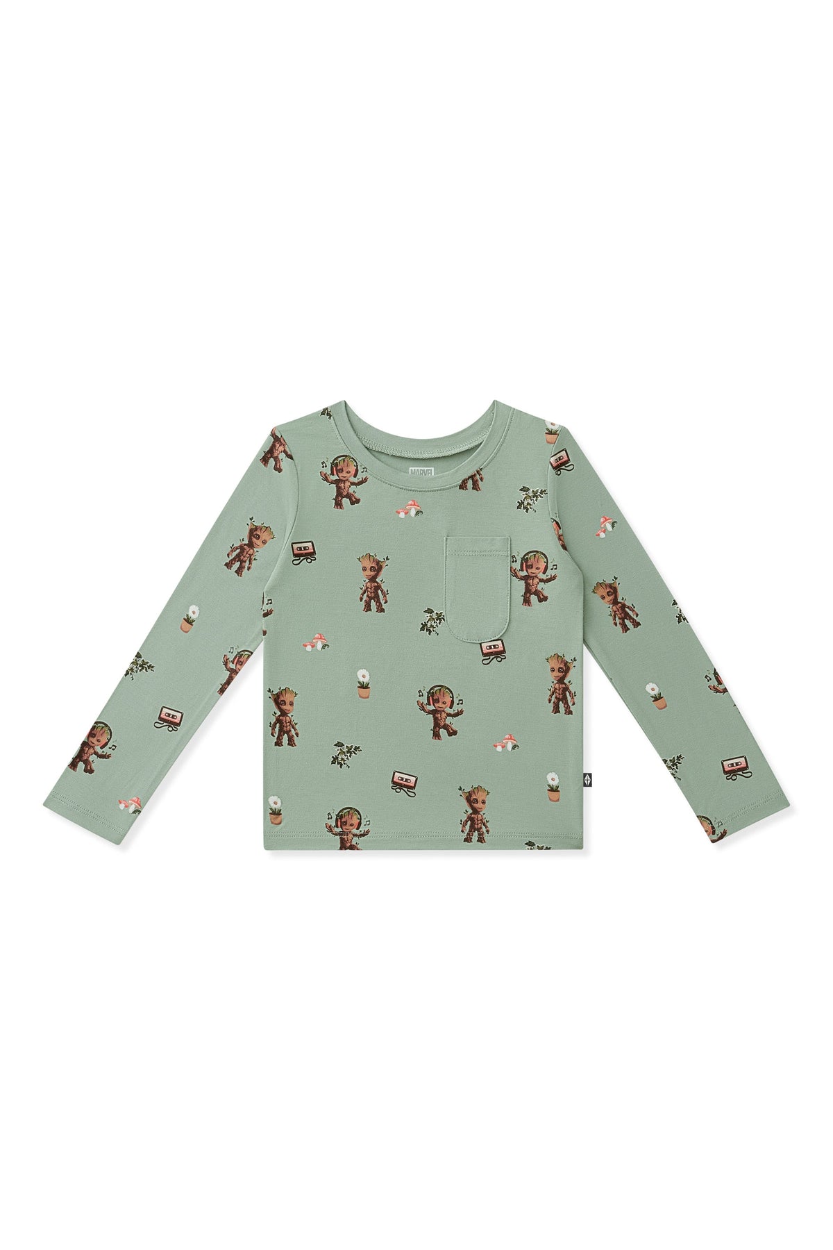 Long Sleeve Toddler Crew Neck Tee in Groot