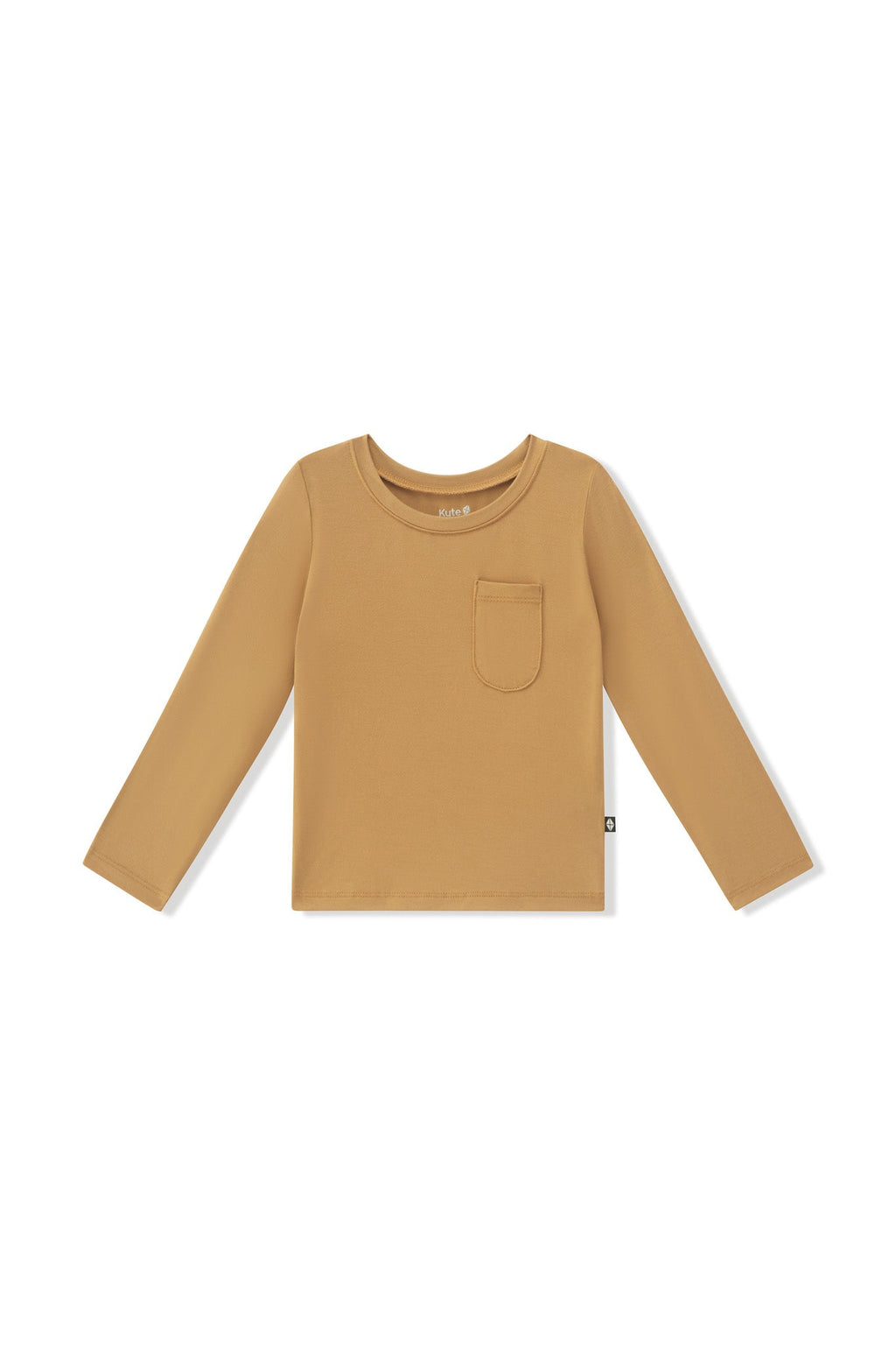 Long Sleeve Toddler Crew Neck Tee in Ochre