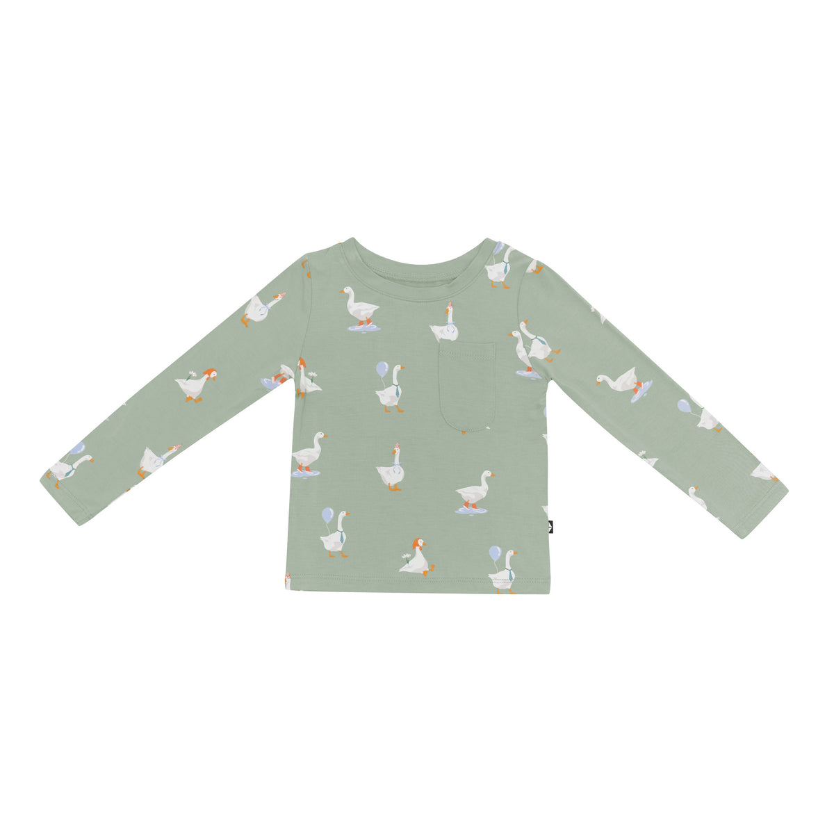 Long Sleeve Toddler Crew Neck Tee in Silly Goose