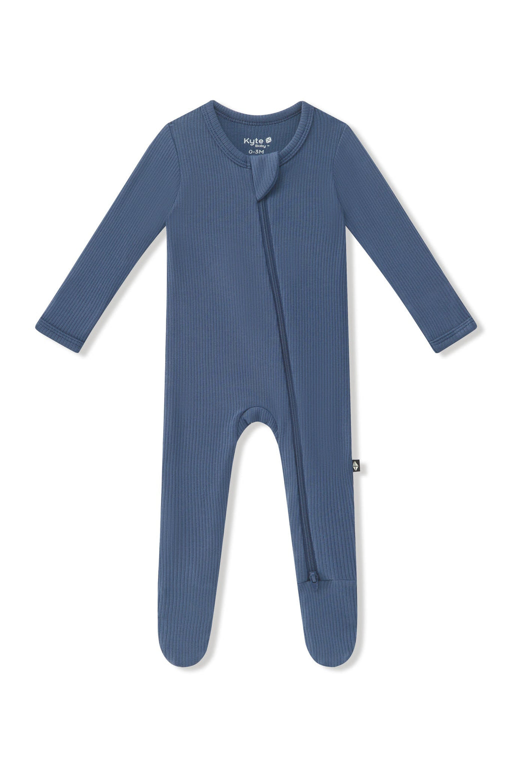 Ribbed Zipper Footie in Oxford