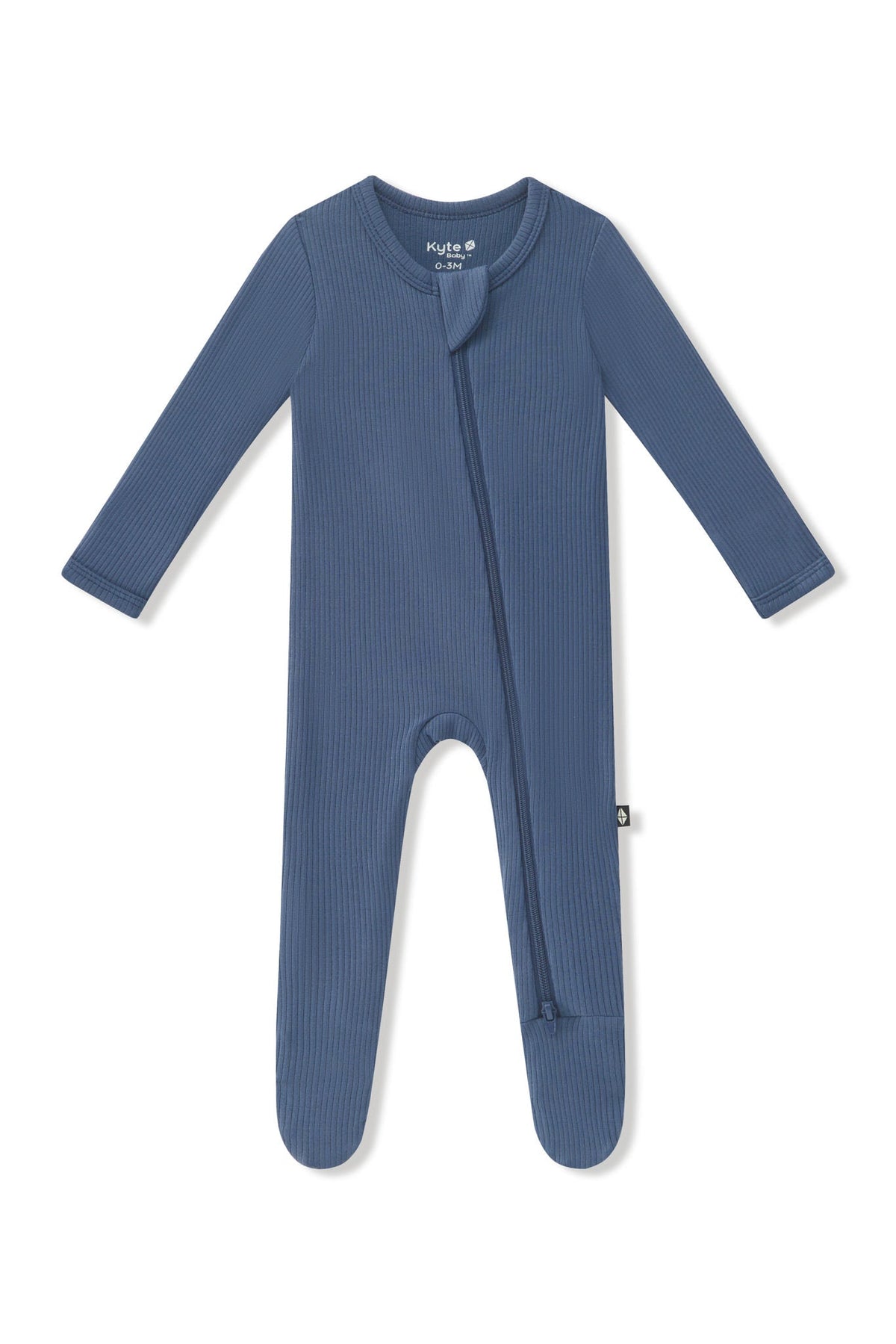 Ribbed Zipper Footie in Oxford