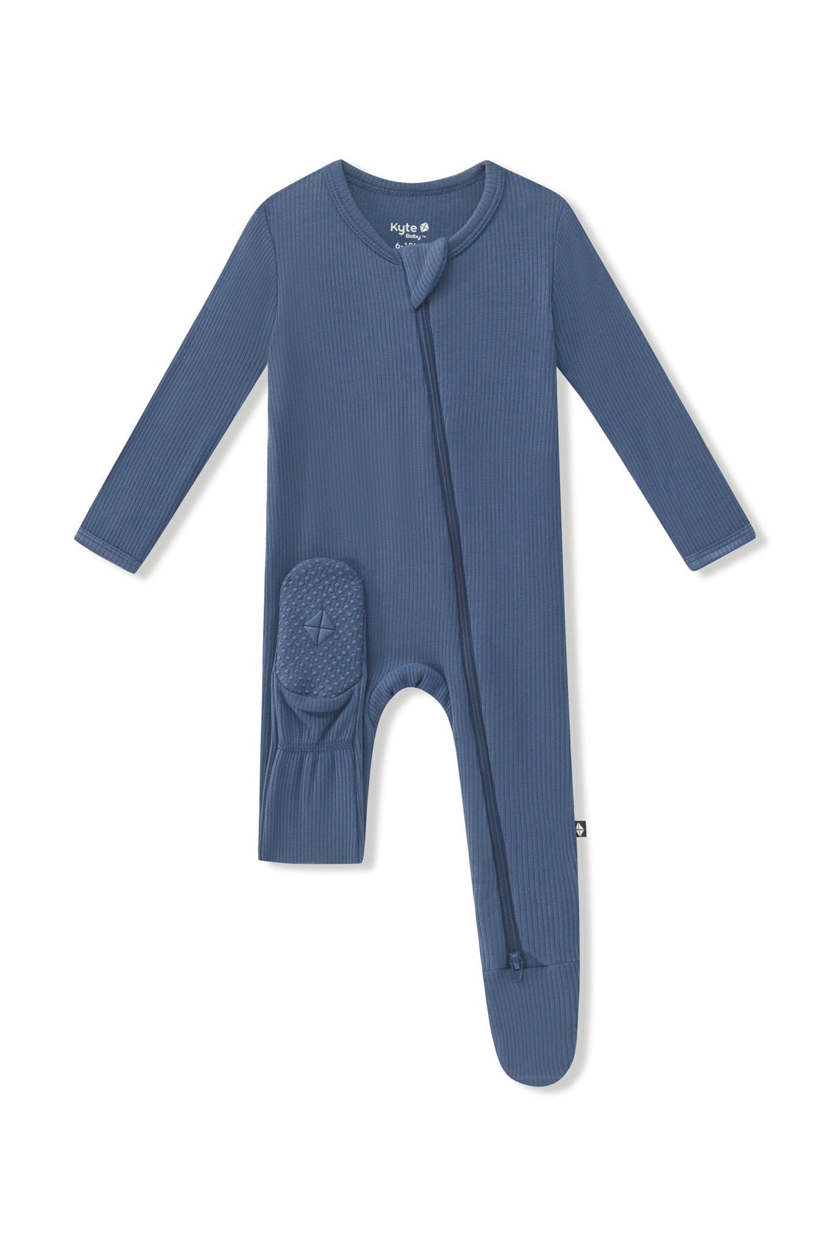 Ribbed Zipper Footie in Oxford