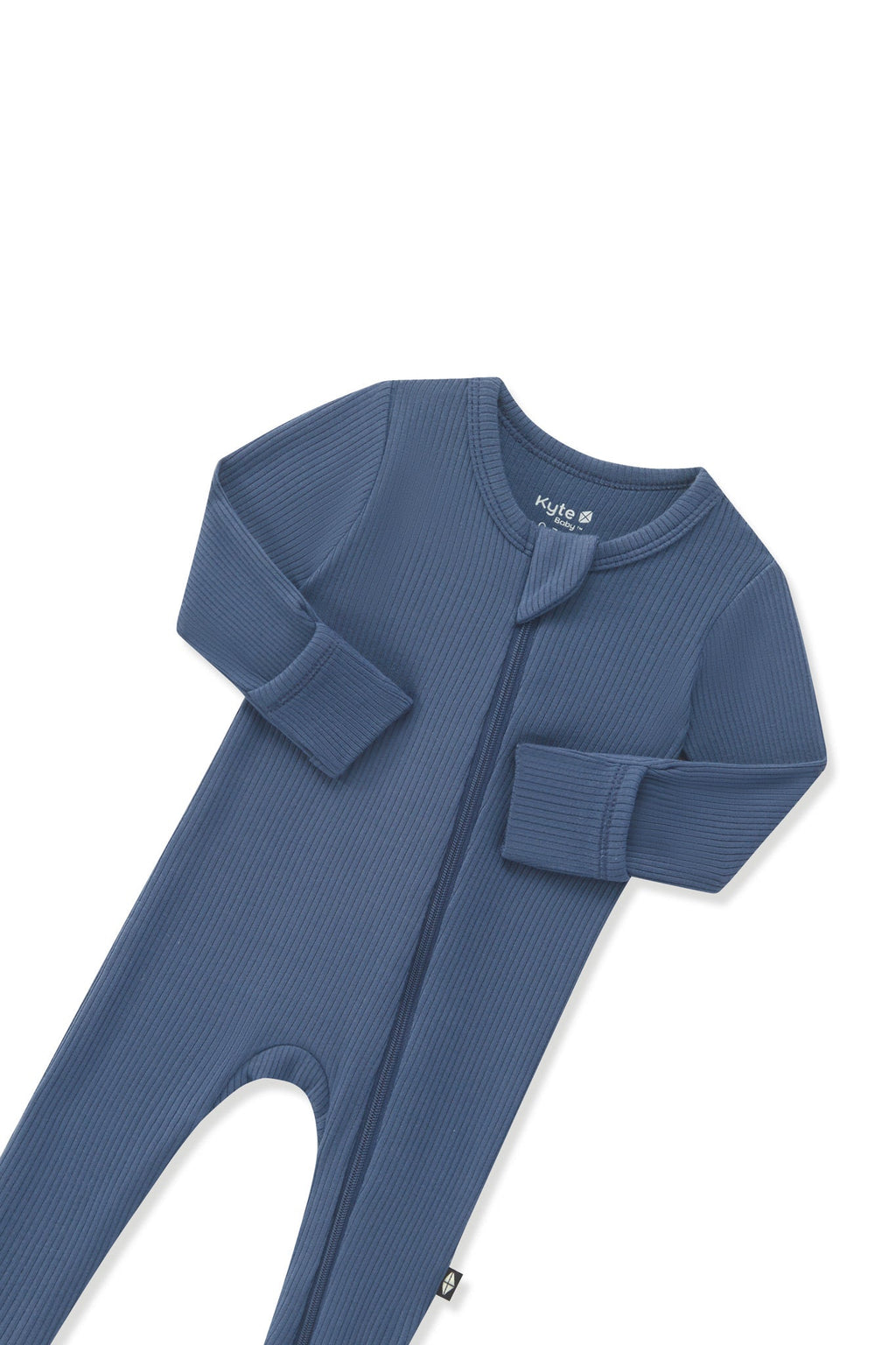 Ribbed Zipper Footie in Oxford