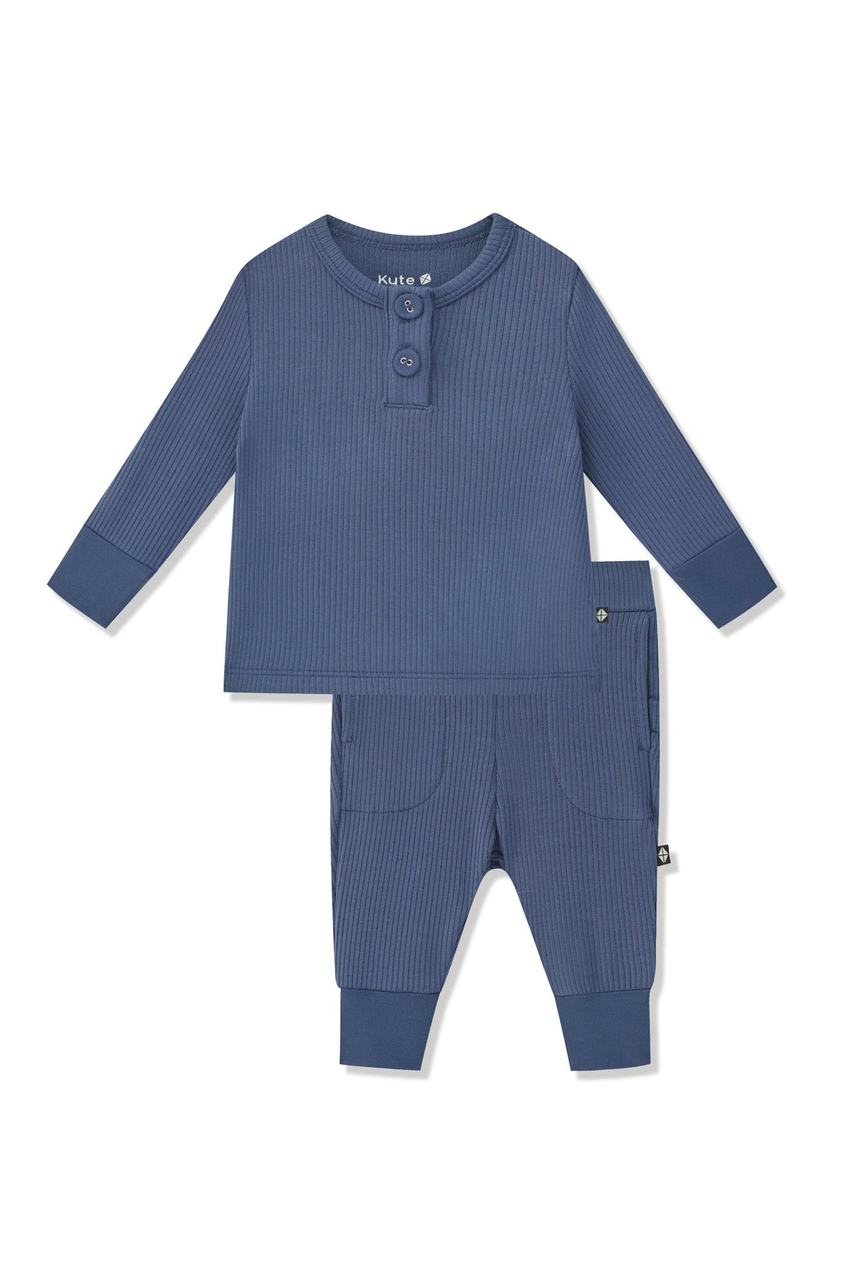 Ribbed Infant Henley Set in Oxford