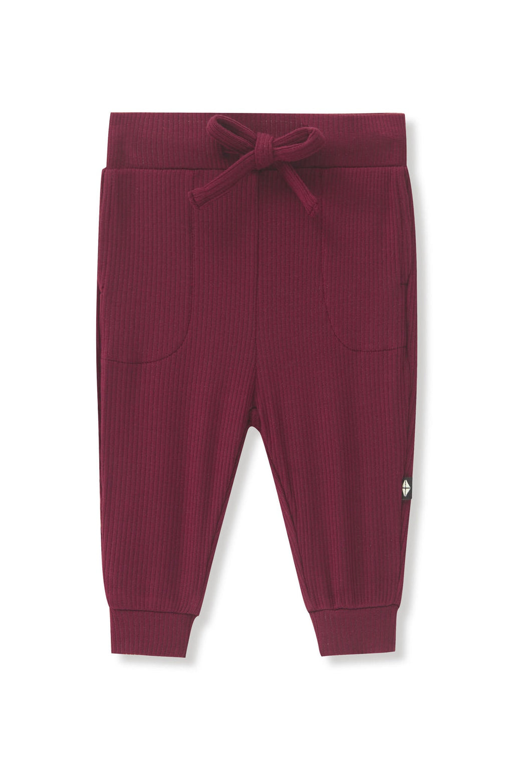 Ribbed Jogger Pant in Burgundy