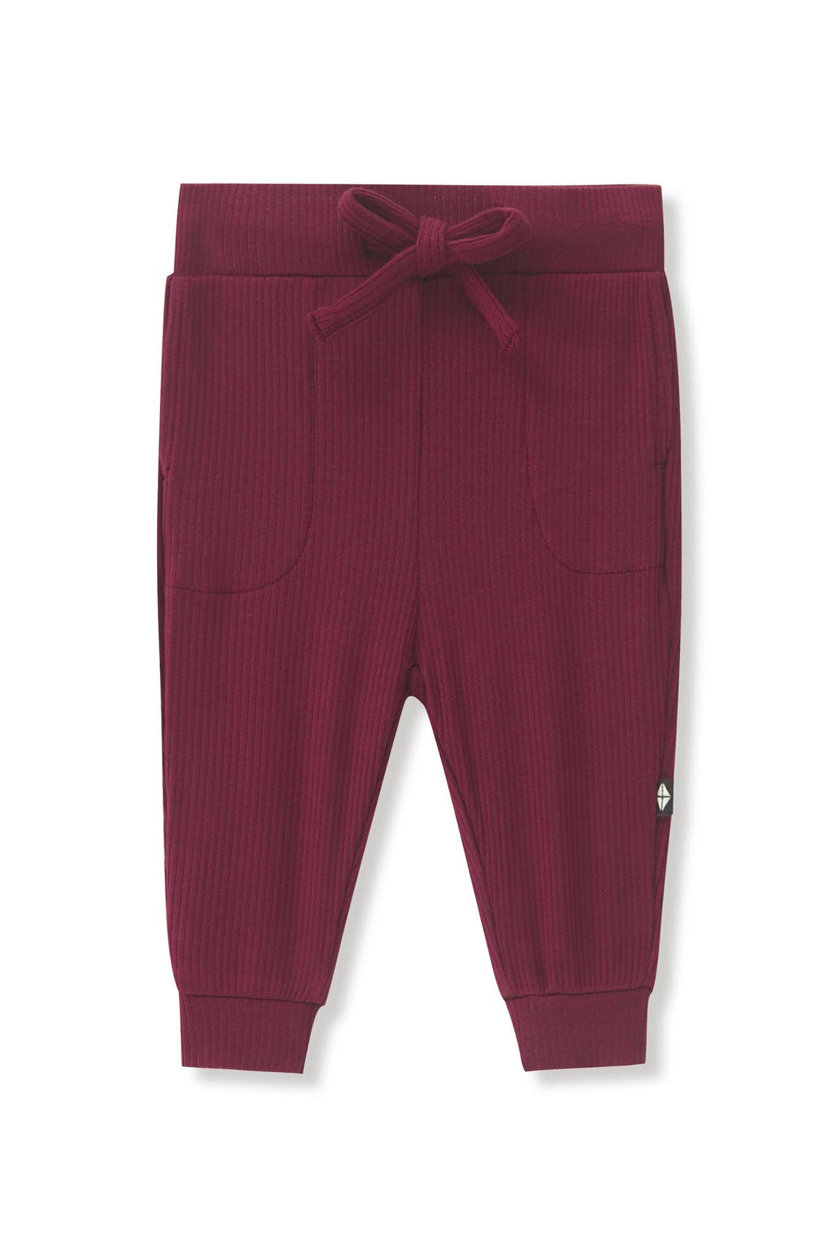 Ribbed Jogger Pant in Burgundy