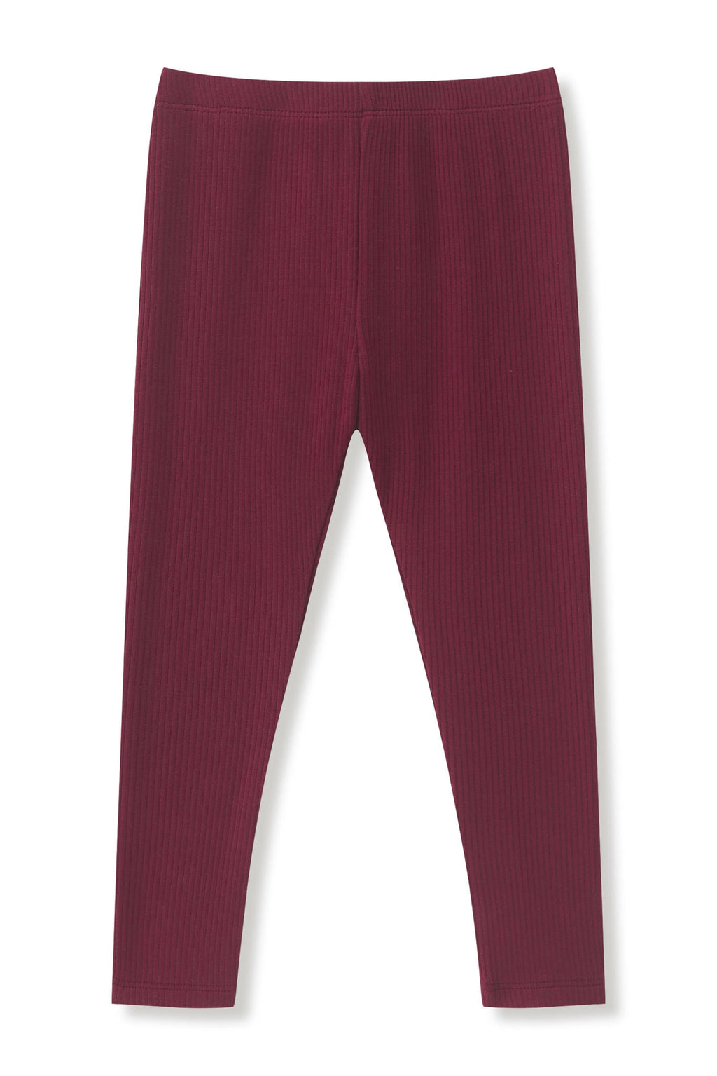Ribbed Leggings in Burgundy