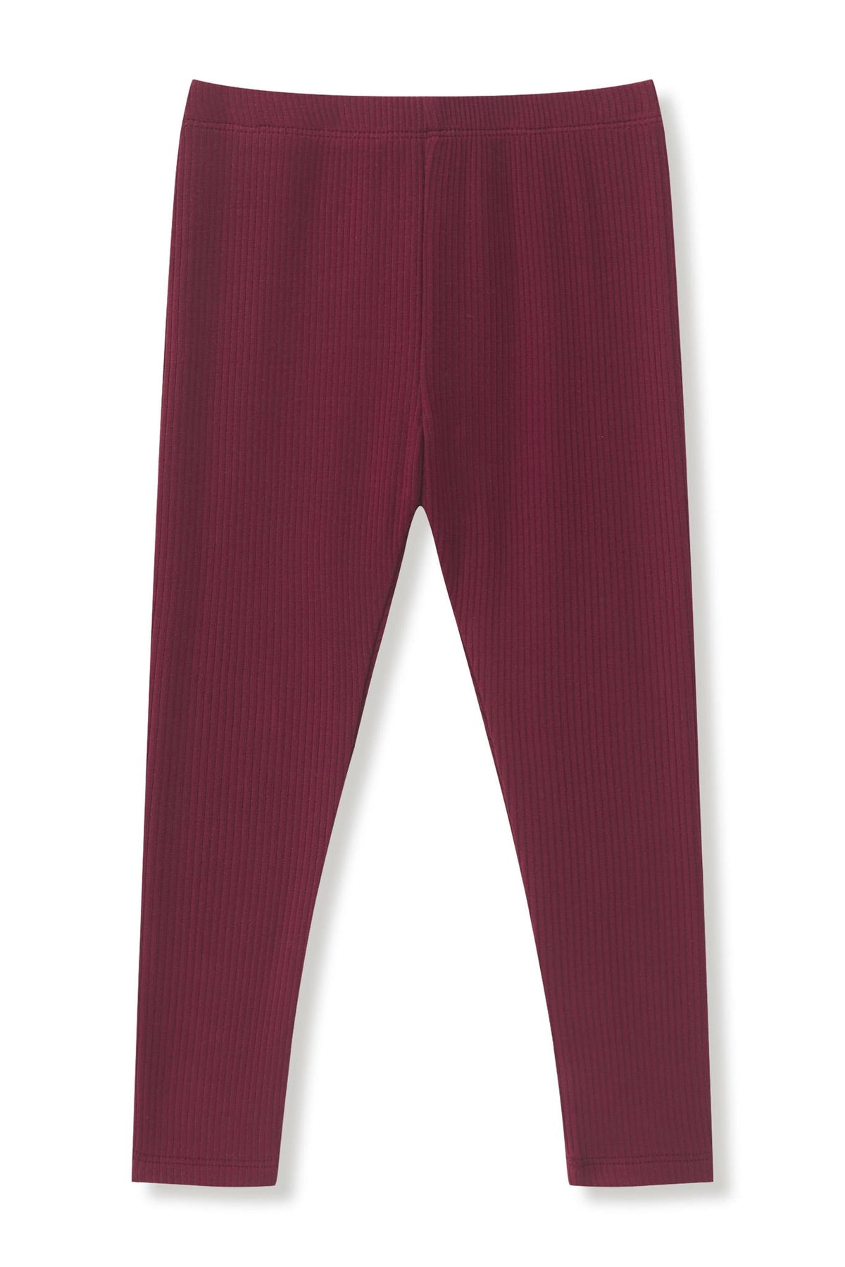 Ribbed Leggings in Burgundy