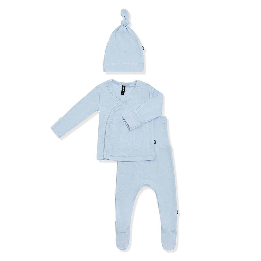 Pointelle Take Me Home Set with Cap in Breeze