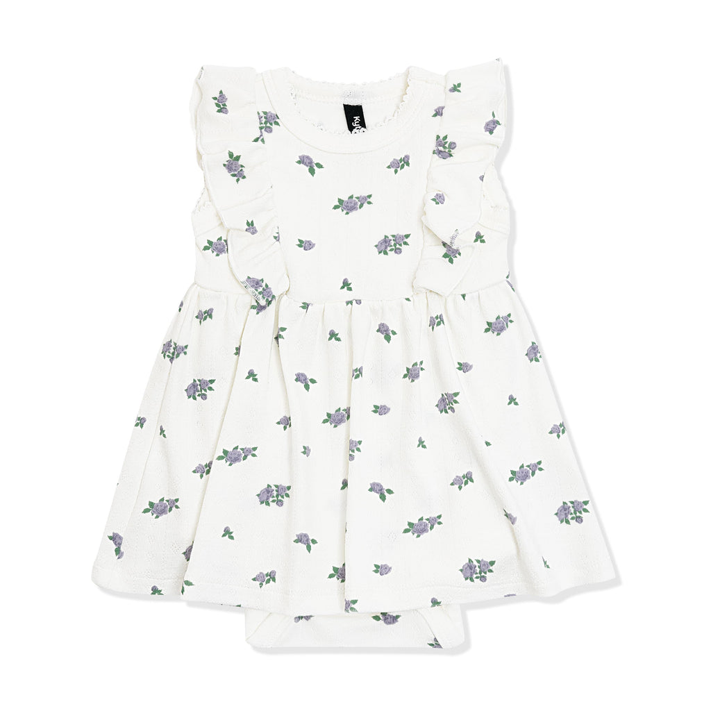 Pointelle Bodysuit Dress in Spray Rose