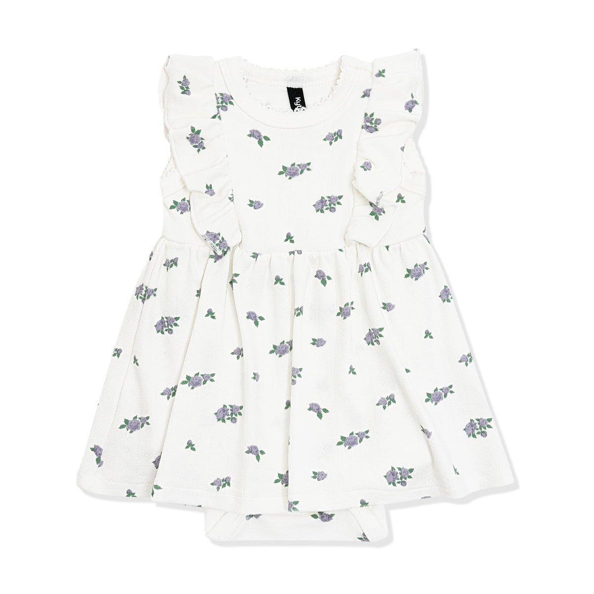 Pointelle Bodysuit Dress in Spray Rose