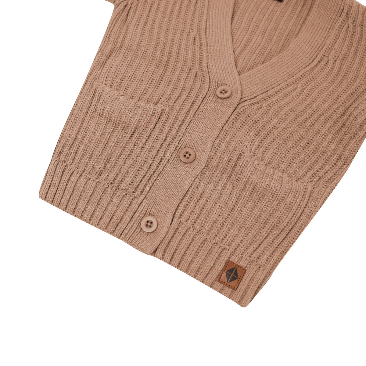 Chunky Knit Oversized Cardigan in Latte