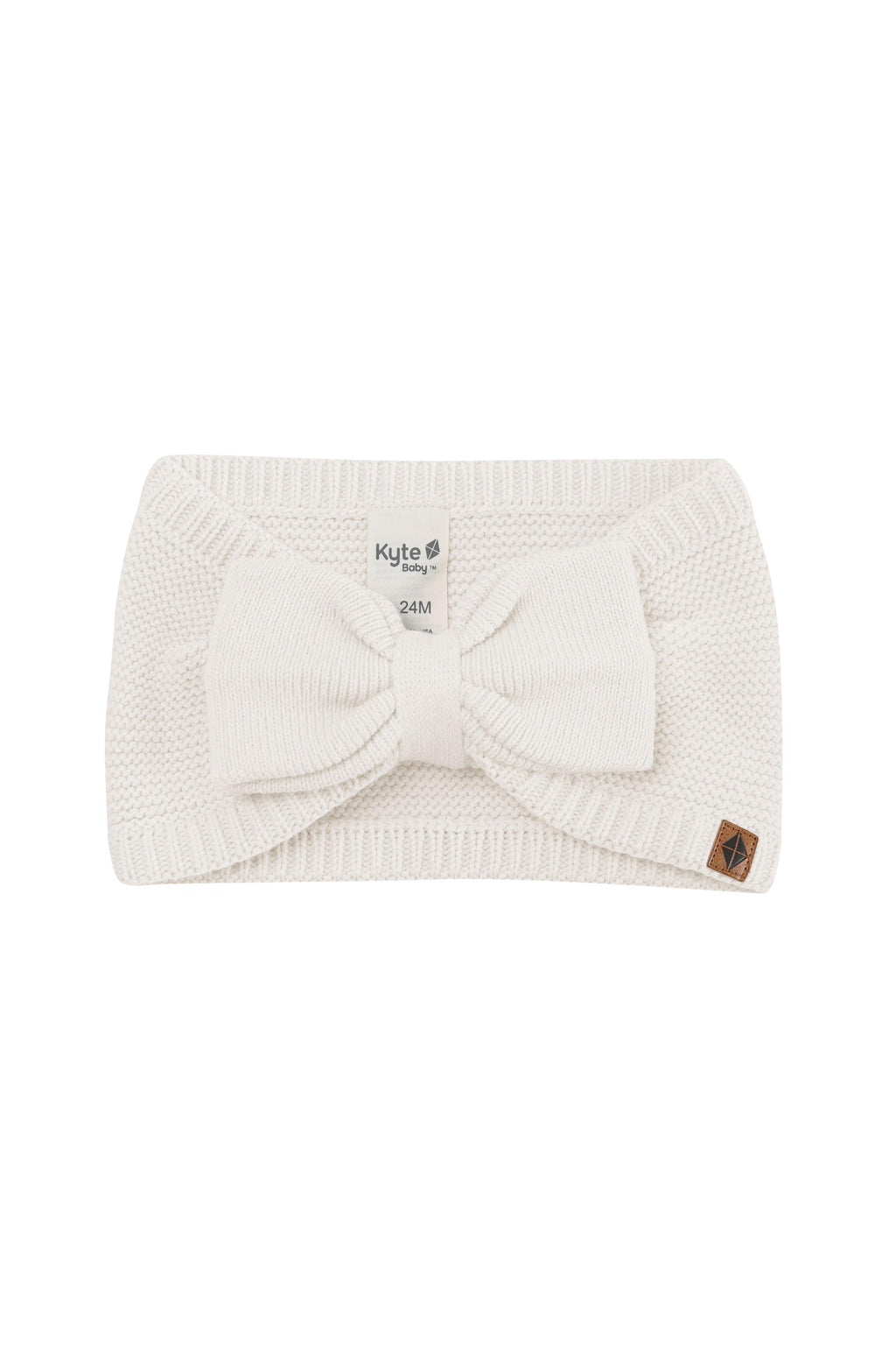 Chunky Knit Bow Headband in Oat