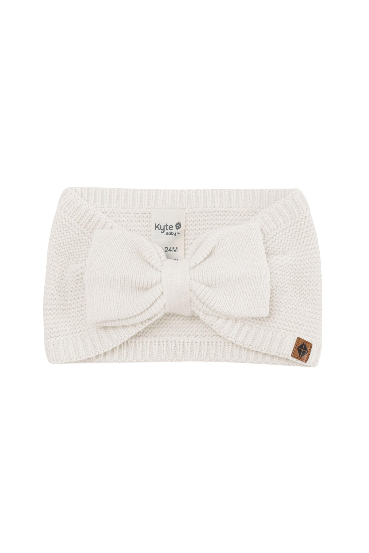 Chunky Knit Bow Headband in Oat