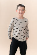 Long Sleeve Toddler Crew Neck Tee in Bats