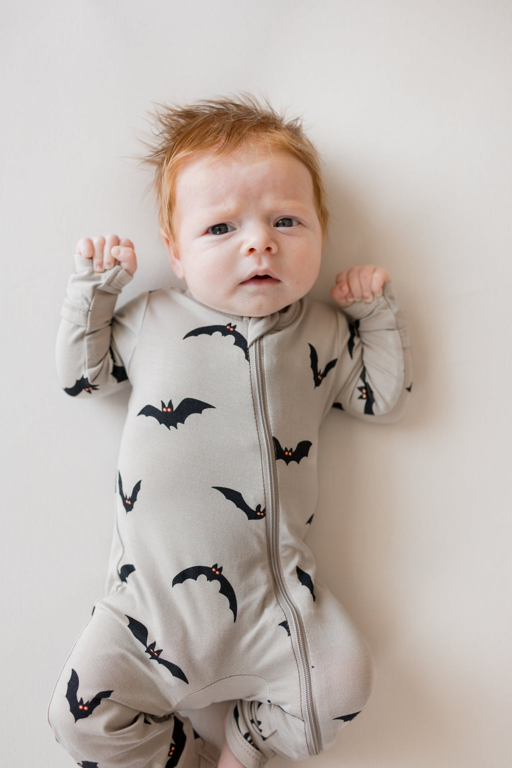 Zippered Romper in Bats
