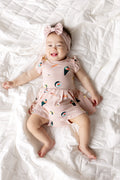Twirl Bodysuit Dress in Blush Sushi