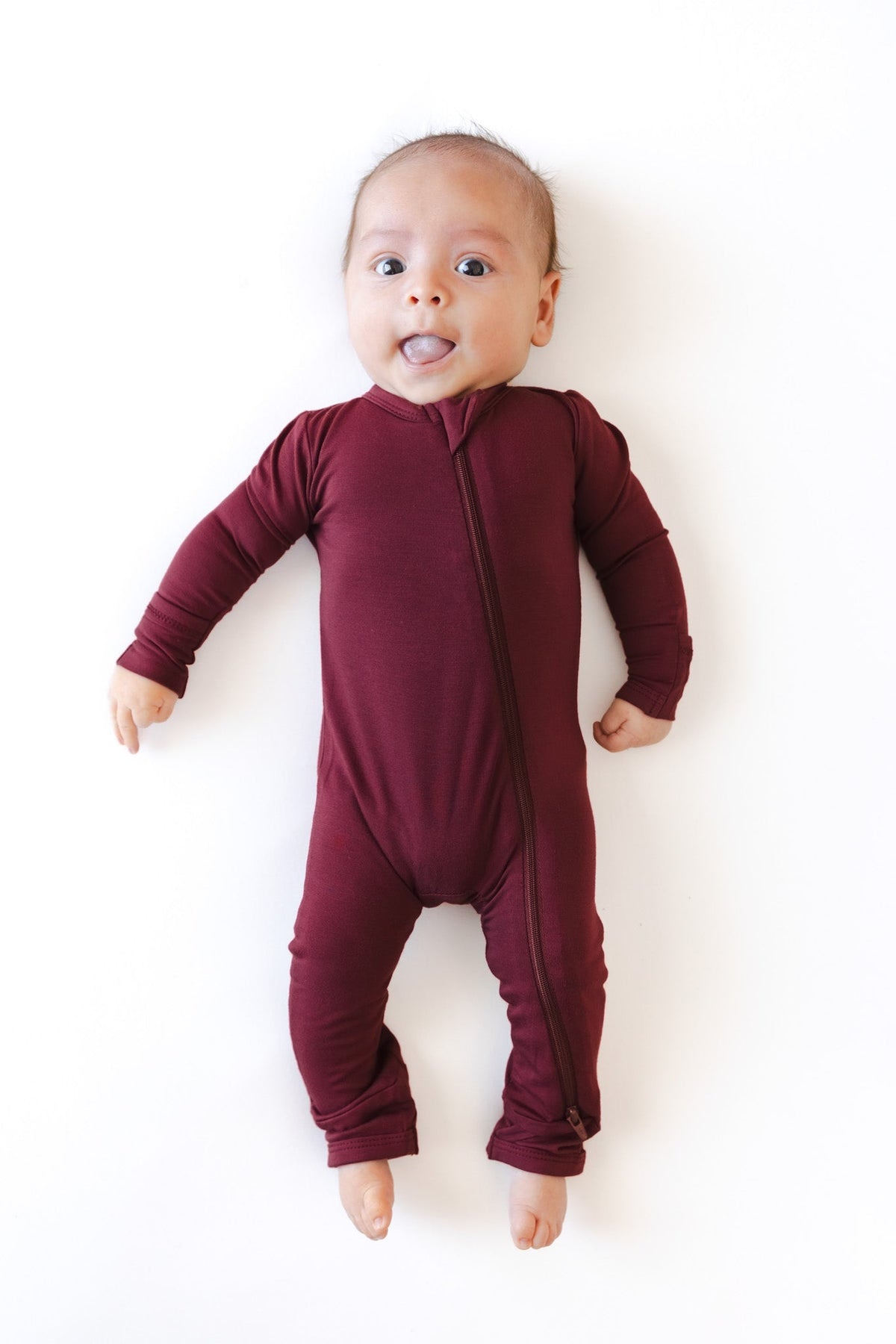 Zippered Romper in Burgundy