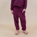 Ribbed Jogger Pant in Burgundy