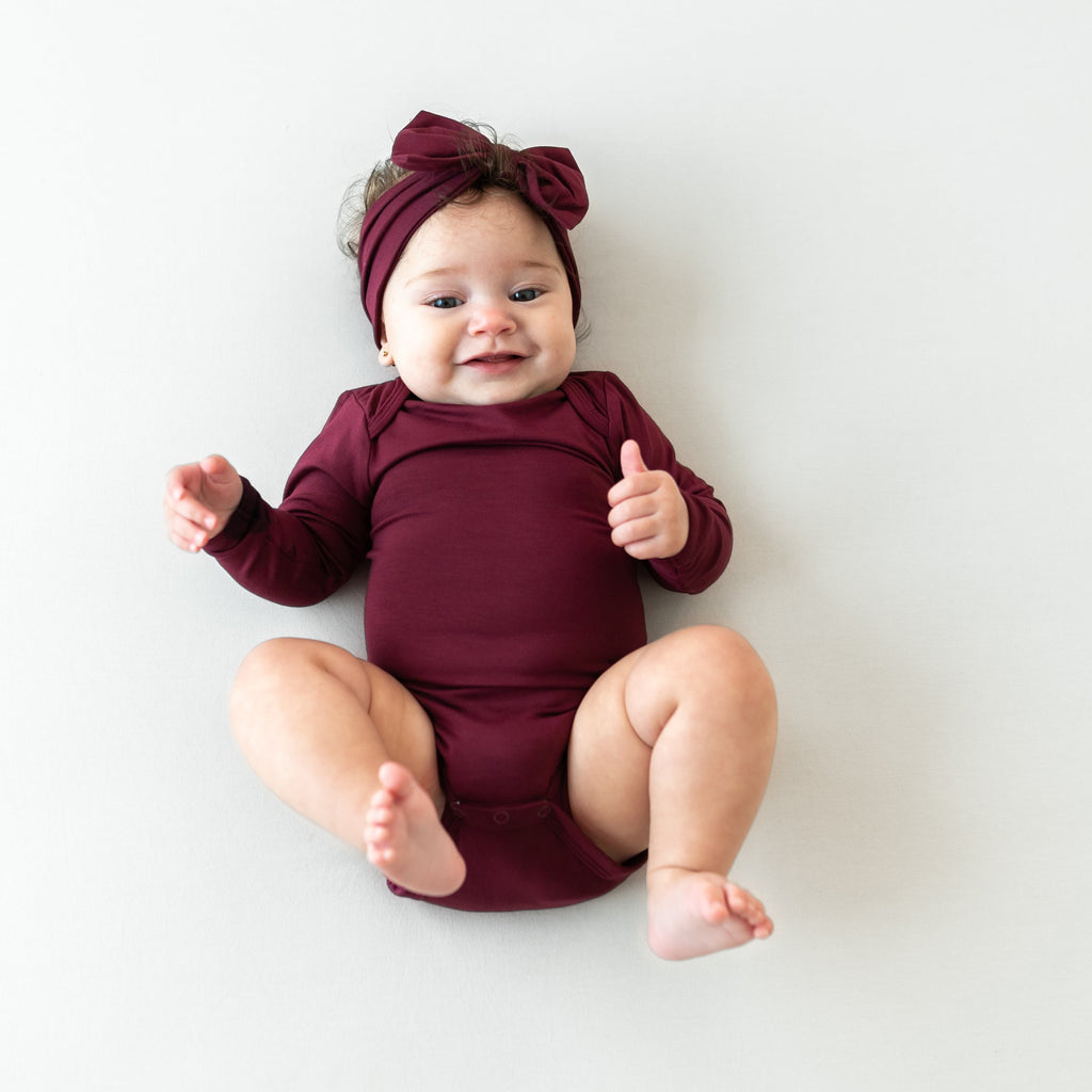 Long Sleeve Bodysuit in Burgundy