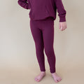 Ribbed Leggings in Burgundy