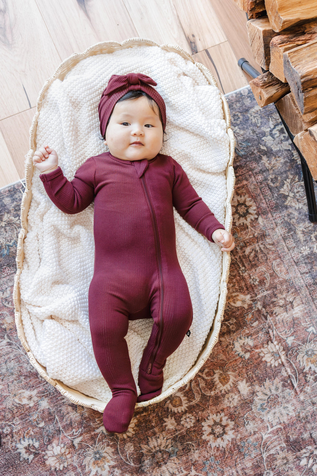 Ribbed Headwrap in Burgundy