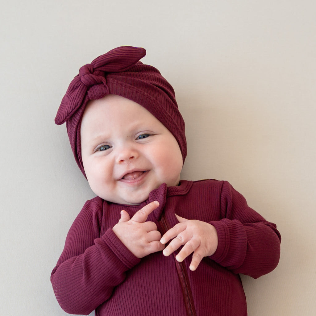 Ribbed Headwrap in Burgundy