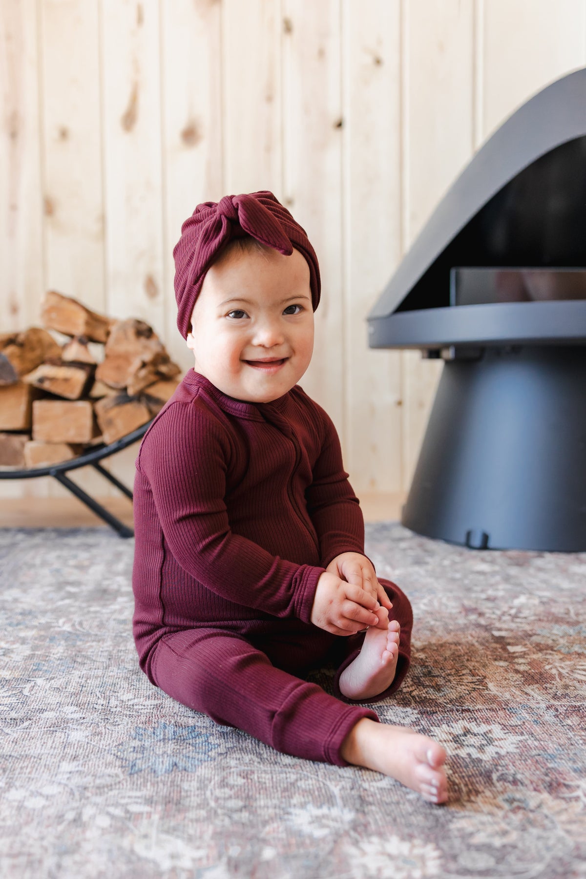 Ribbed Headwrap in Burgundy