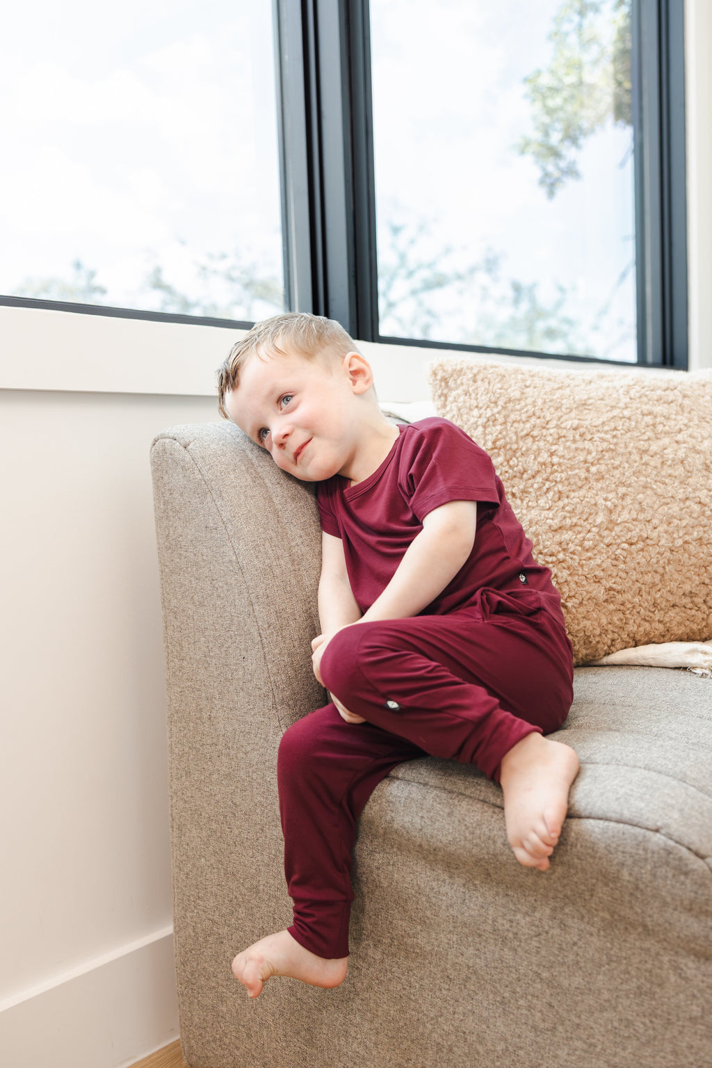 Toddler Jogger Pant in Burgundy