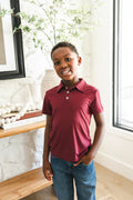 Toddler Short Sleeve Polo in Burgundy