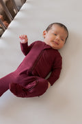 Zippered Footie in Burgundy