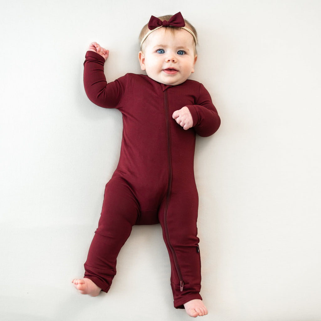 Tiny Nylon Bow in Burgundy