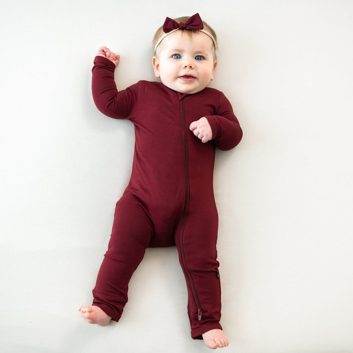 Tiny Nylon Bow in Burgundy