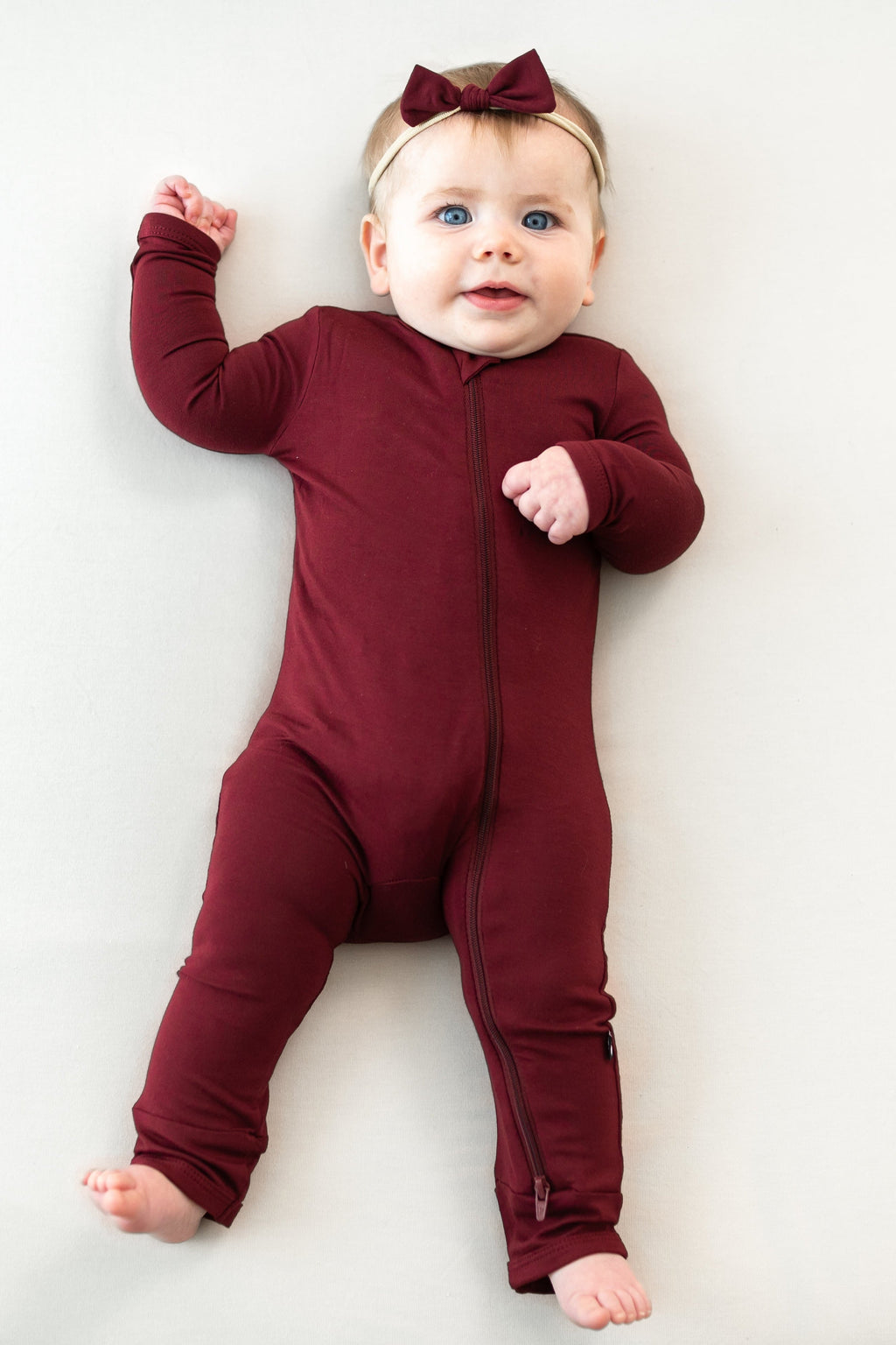 Zippered Romper in Burgundy