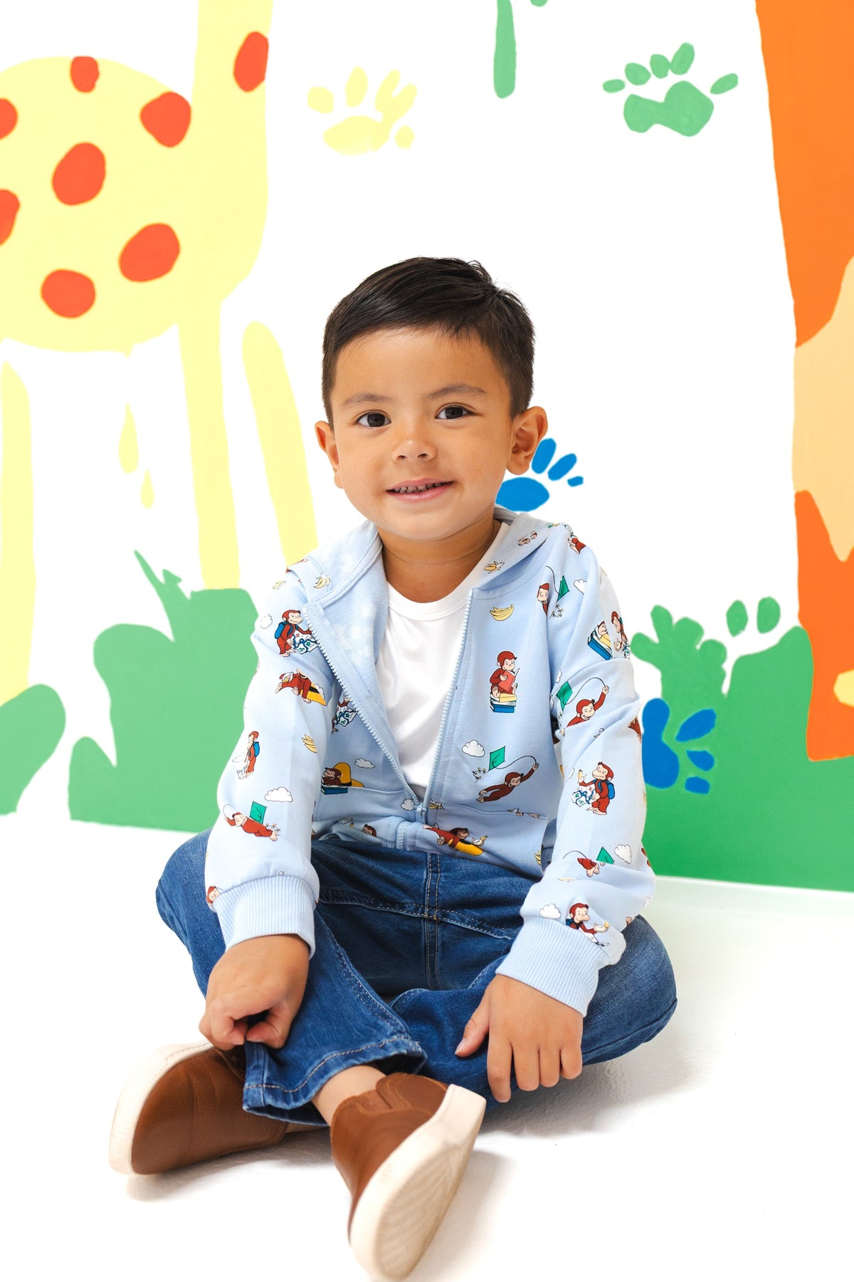 Zip-Up Hoodie in Curious George