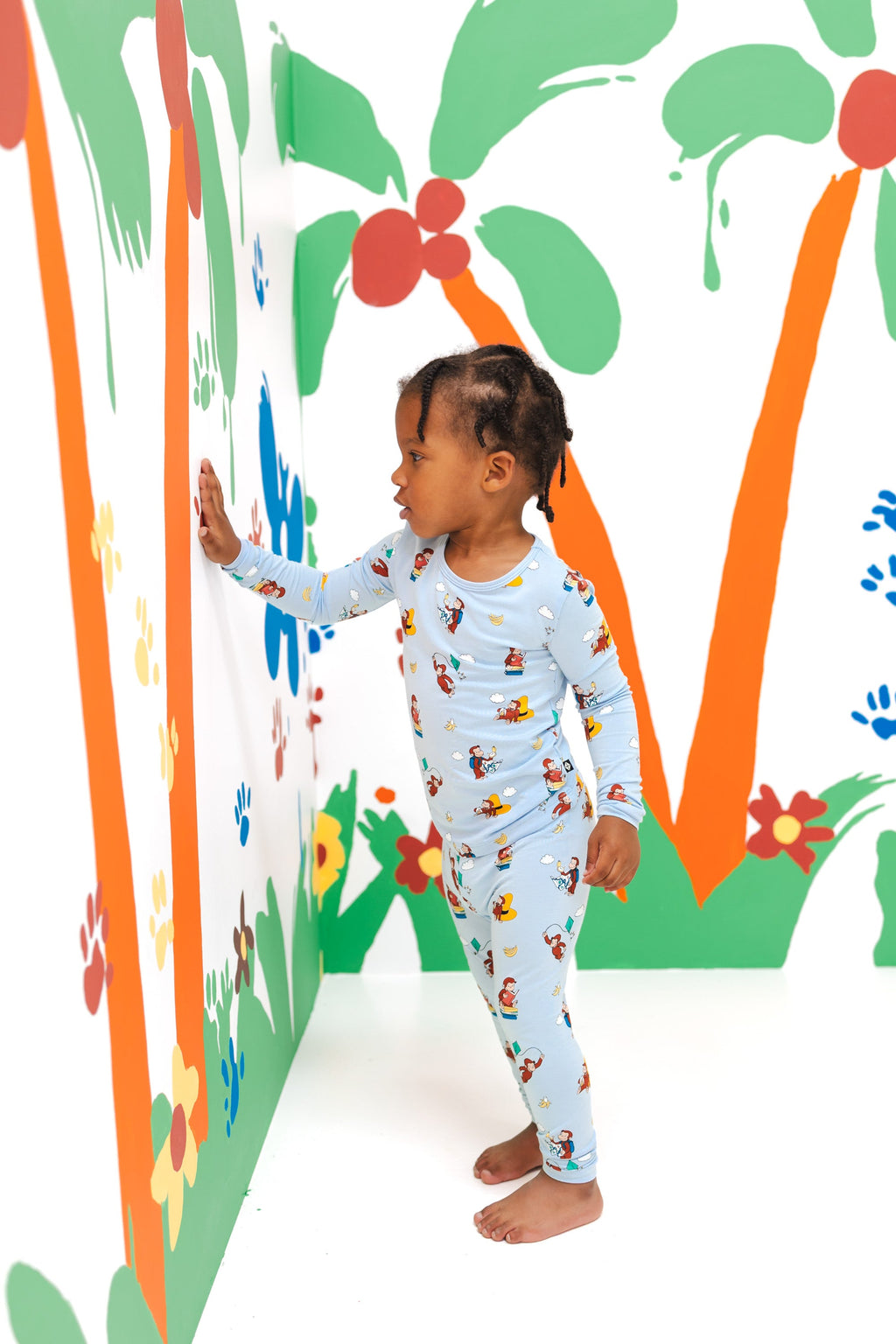 Long Sleeve Pajamas in Curious George