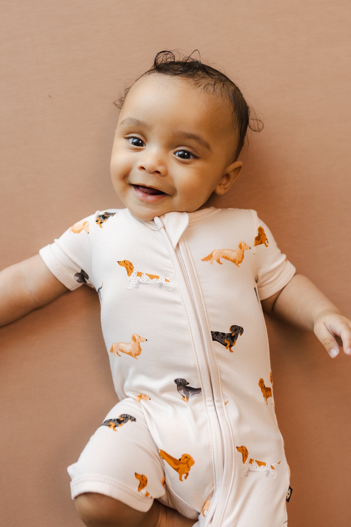 Zipper Shortall Romper in Dachshund