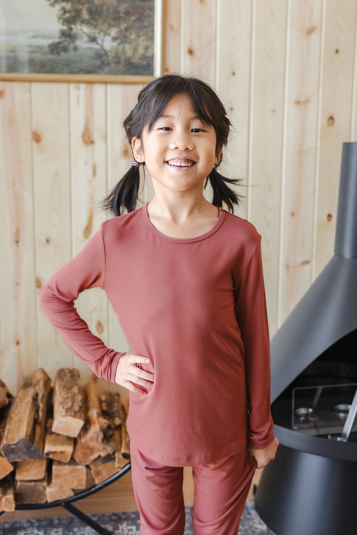 Long Sleeve Pajamas in Ember