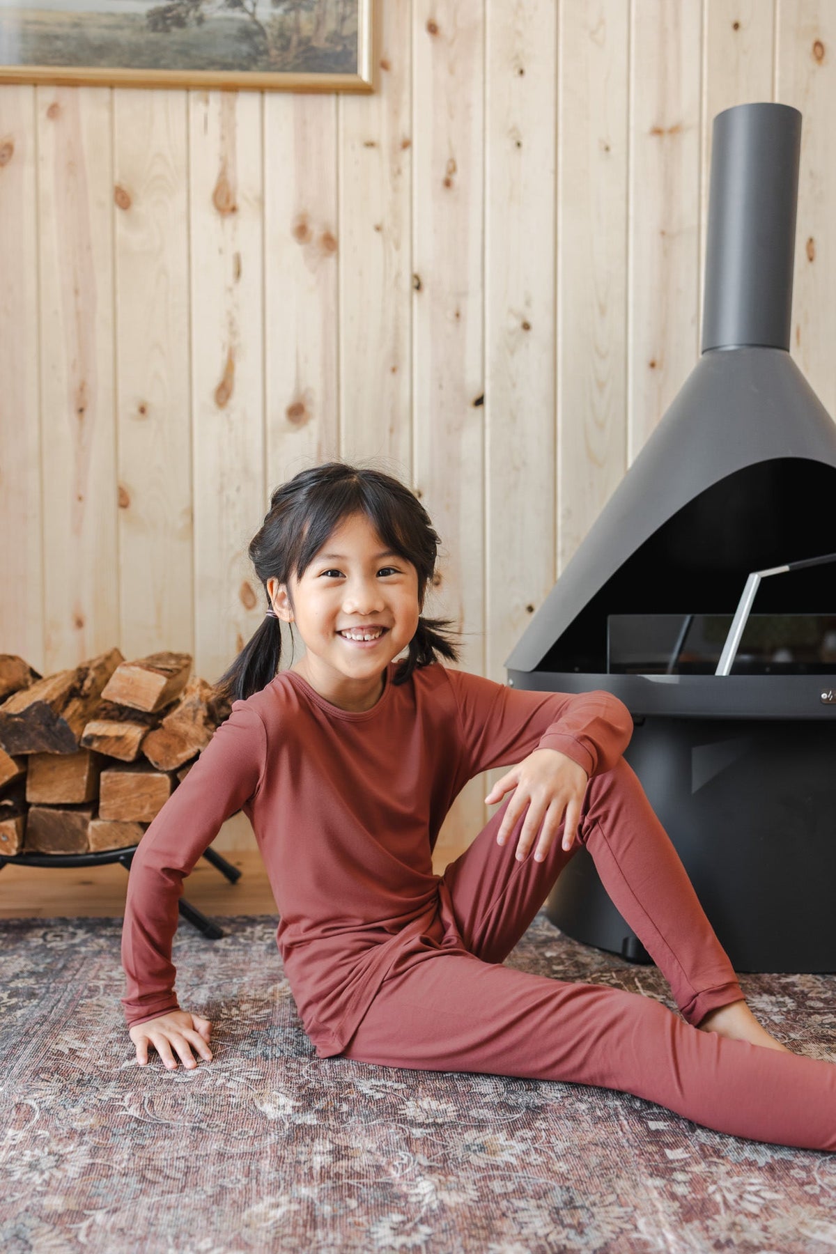 Long Sleeve Pajamas in Ember