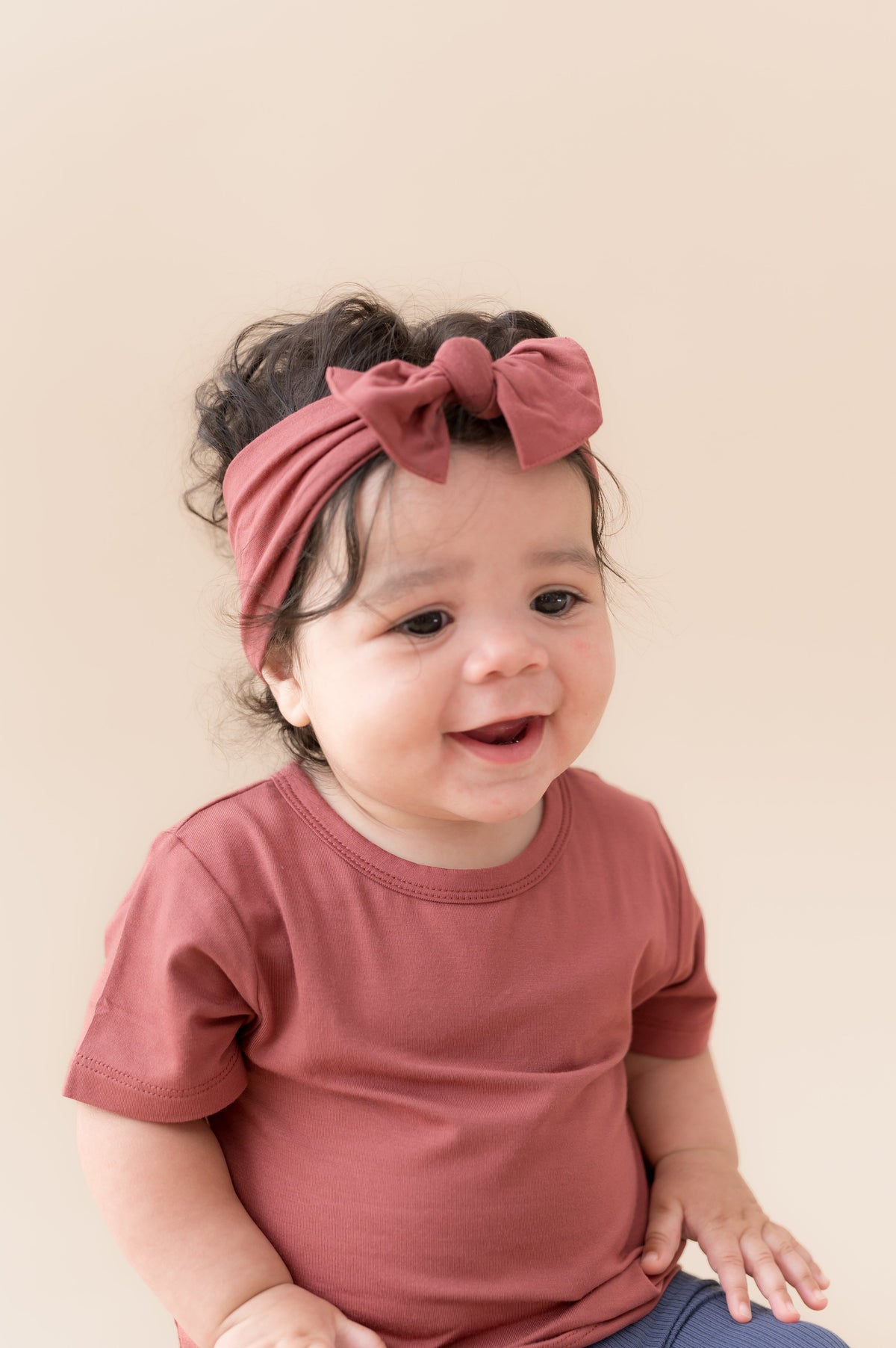 Knotted Bow Headband in Ember