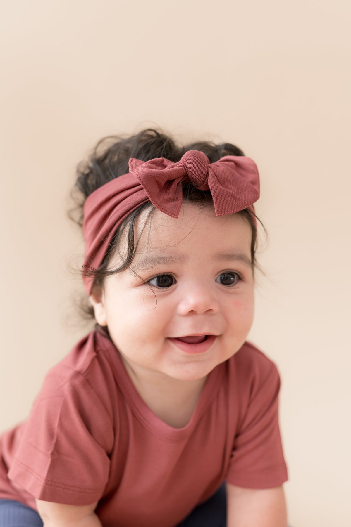 Knotted Bow Headband in Ember