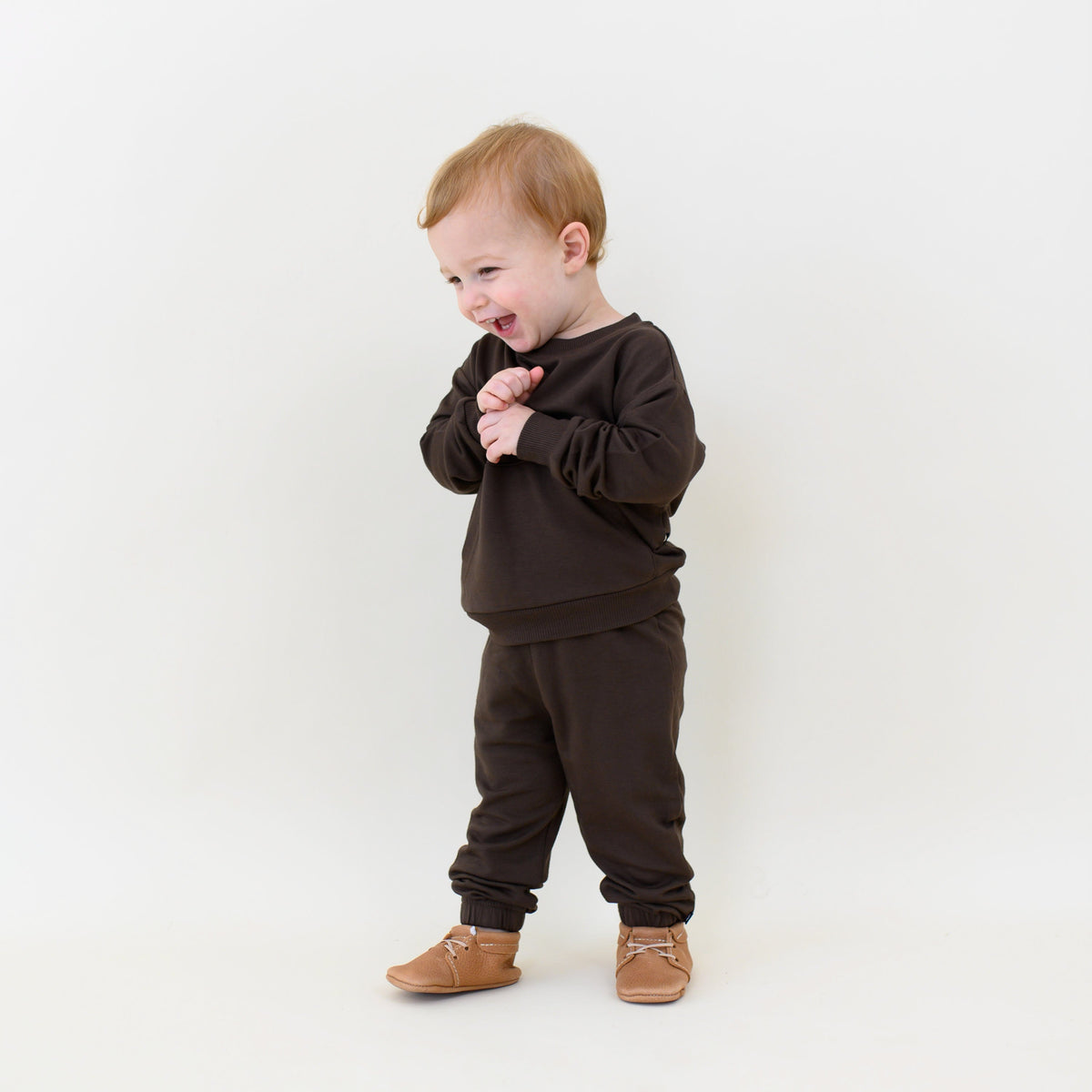 French Terry Jogger Set in Espresso