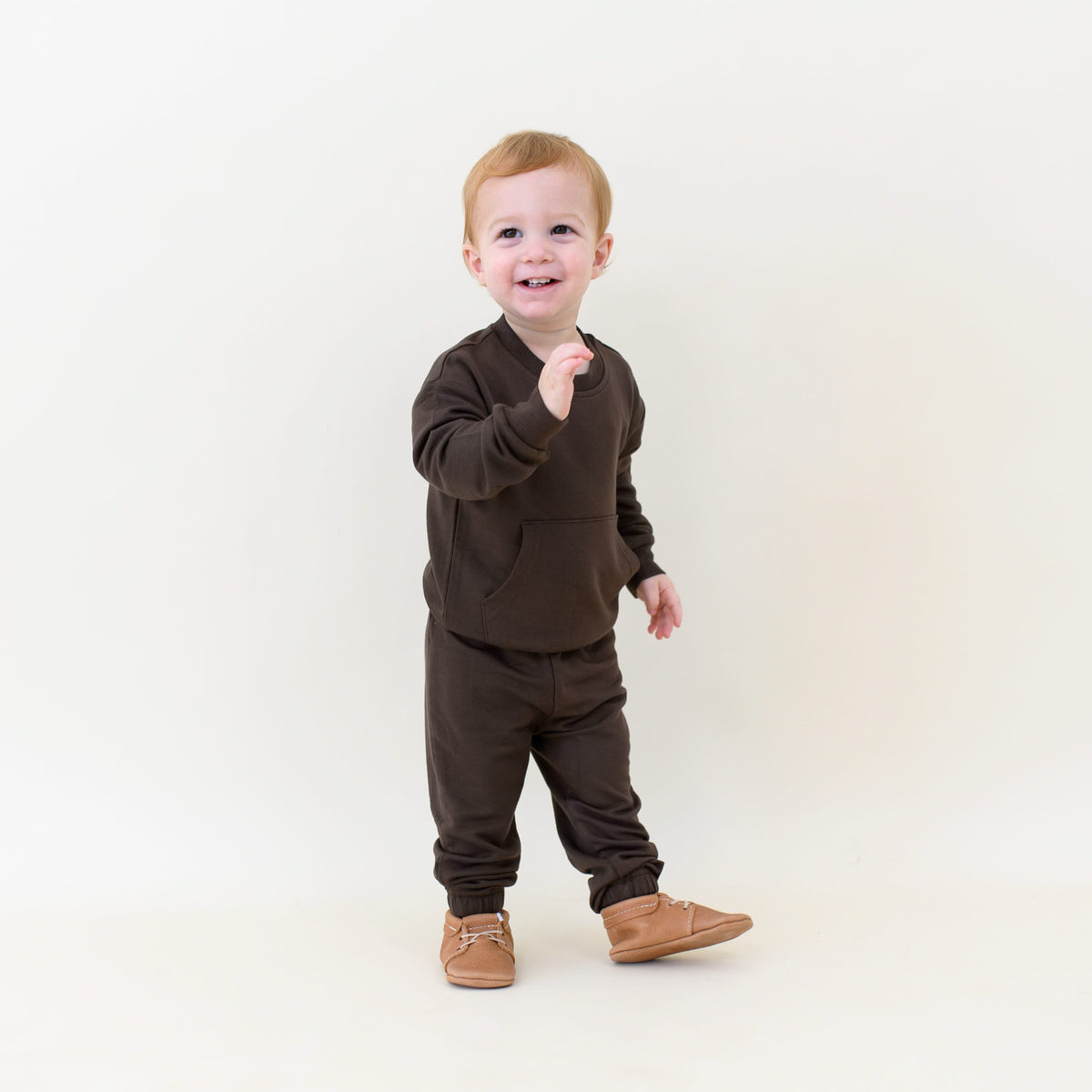 French Terry Jogger Set in Espresso