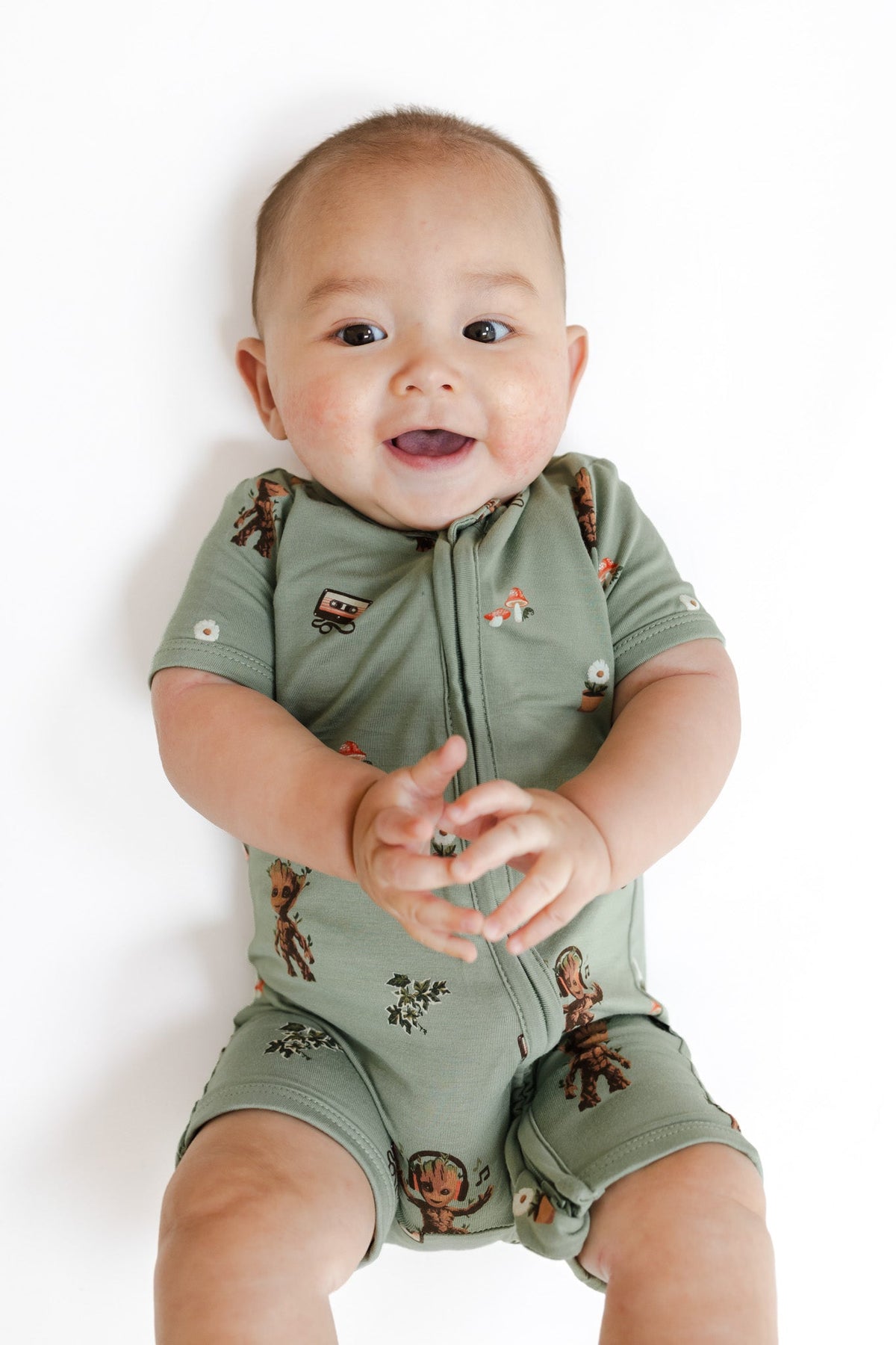 Zipper Shortall Romper in Groot