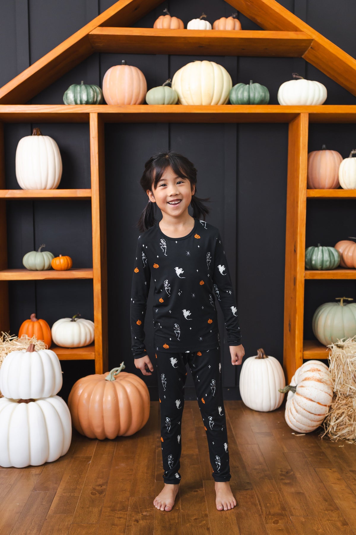 Long Sleeve Pajamas in Halloween Friends