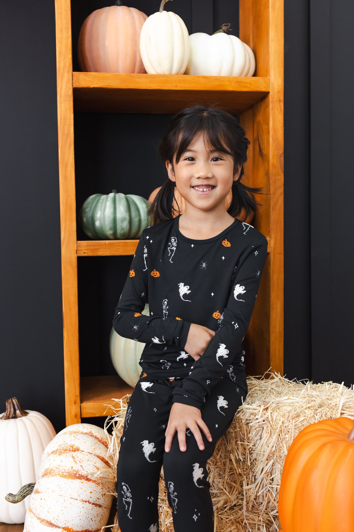 Long Sleeve Pajamas in Halloween Friends