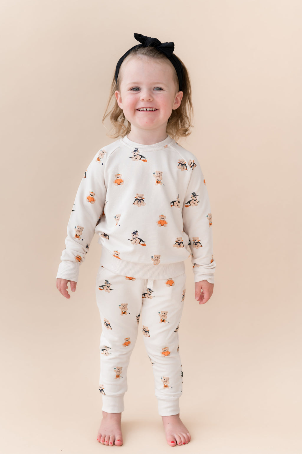 Long Sleeve Jogger Set in Halloween Teddy