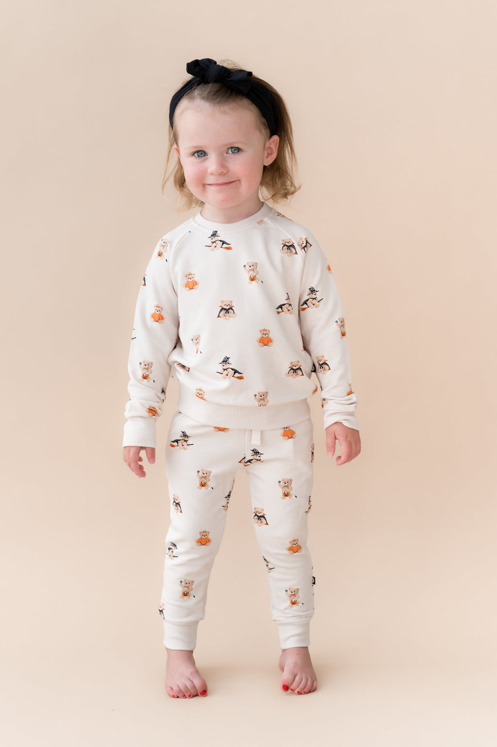 Long Sleeve Jogger Set in Halloween Teddy