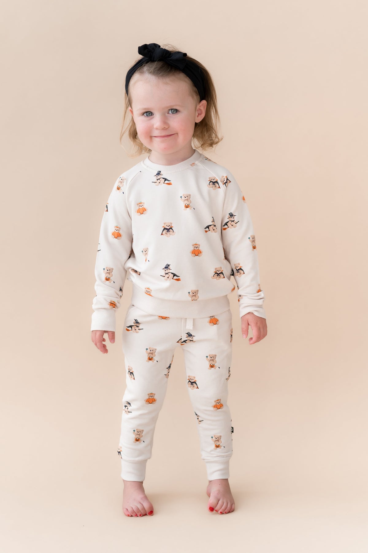 Long Sleeve Jogger Set in Halloween Teddy