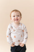Long Sleeve Toddler Crew Neck Tee in Halloween Teddy